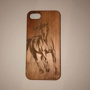 Horse carved wood iPhone 6s case